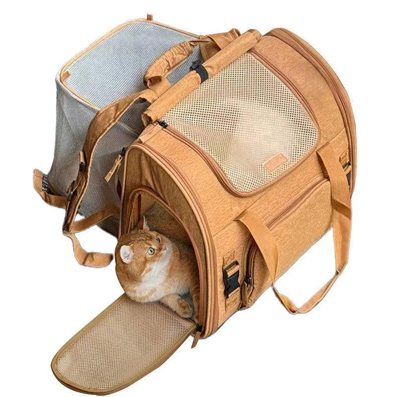 Expandable, Cat & Small Dog, Carrier Backpack With Breathable Mesh