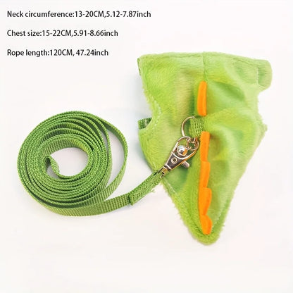 Ferret Walking-Harness and Leash, Dinosaur Design.