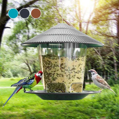 Outdoor, Bird Feeder holds over 2.5 pounds of seeds.