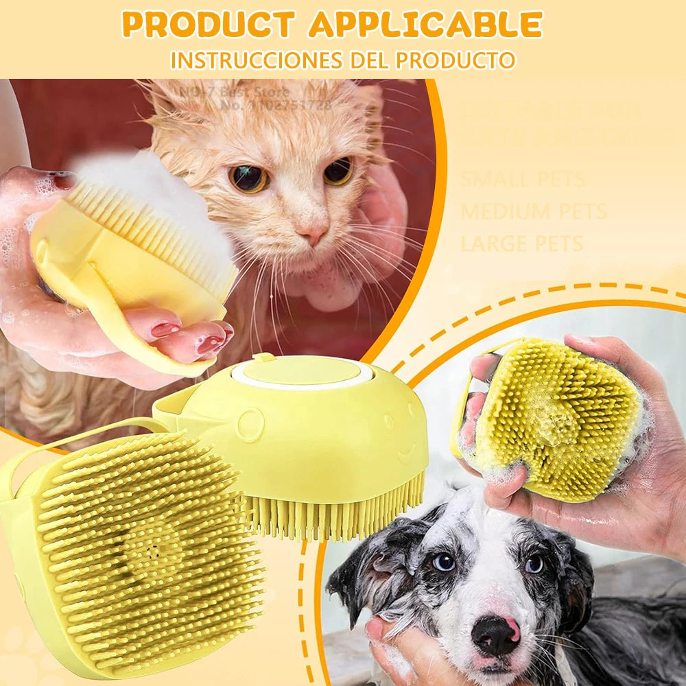 Pet Bath-Brush Silicone Shampoo Scrubber