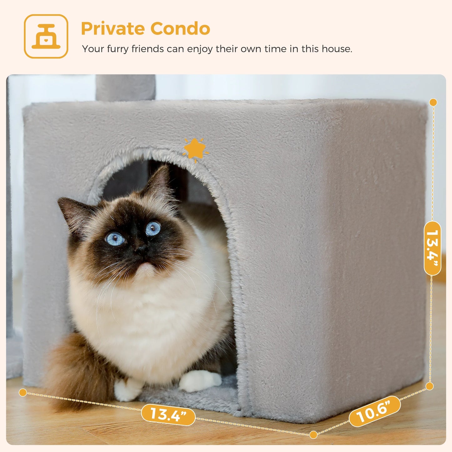 Cat tree Cat Tower for Indoor Cats with Scratching Posts & Big Hammock