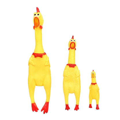 Squeaky, Screaming, Rubber Chicken Pet Toy