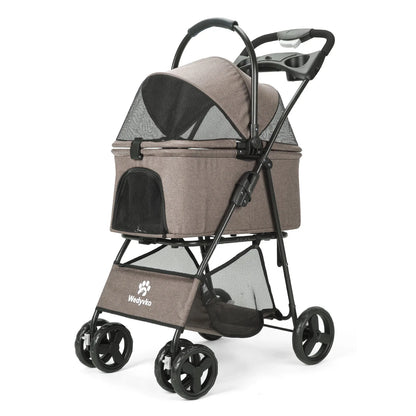 3-in-1 Folding Pet Stroller with Removable Carrier
