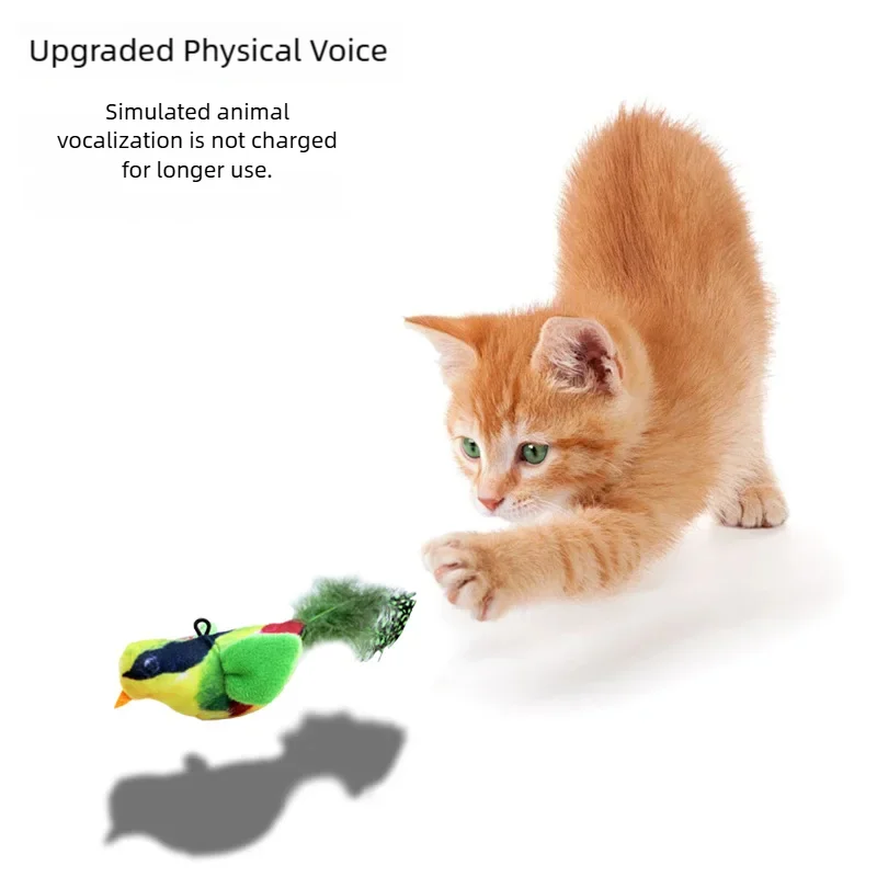 Sound Sensing, Interactive,  Cat-Toy Bird With Catnip,