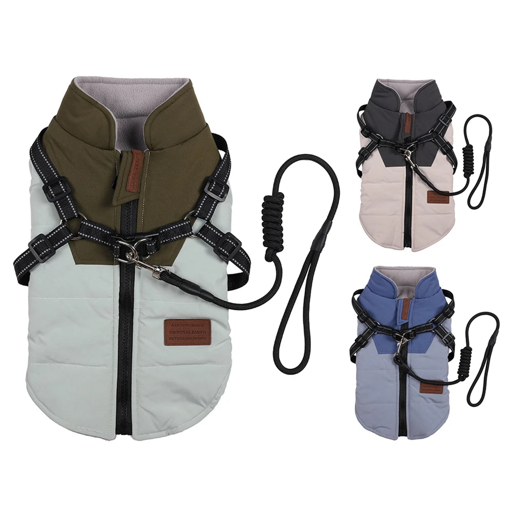Winter Pet/Dog Jacket With Harness