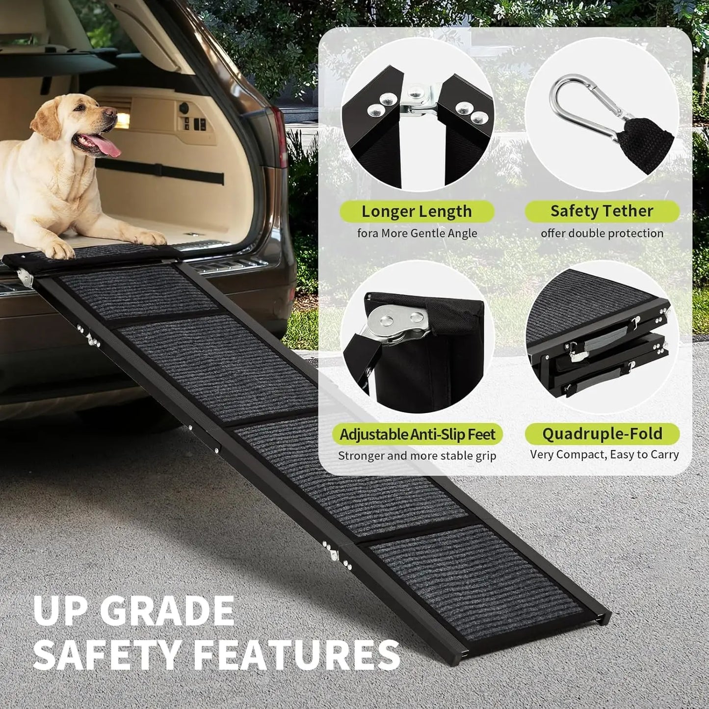 Upgraded, Folding Dog Ramp For Up To 250lbs.