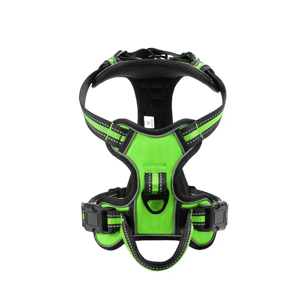 Adjustable, Reflective, Nylon Dog Harness Vest.