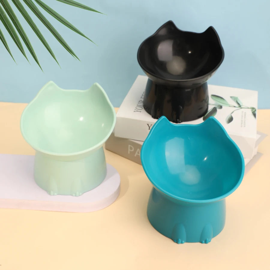 Elevated Plastic Cat Feeding Dish