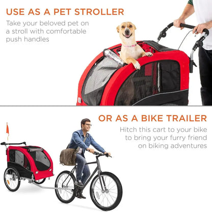 2-in-1 Dog Stroller and Bicycle Trailer,