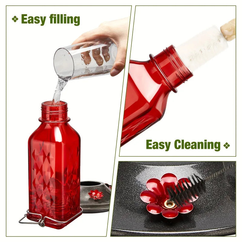 Outdoor Hummingbird Feeder, 24oz With Ant Moat