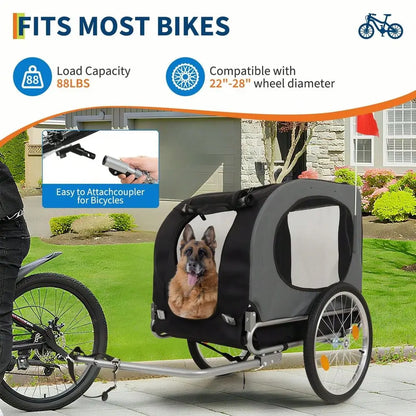 Folding, Dog Bike-Trailer With 88 LBS Payload.