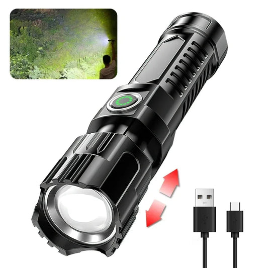 High Power LED Flashlight, USB Rechargeable