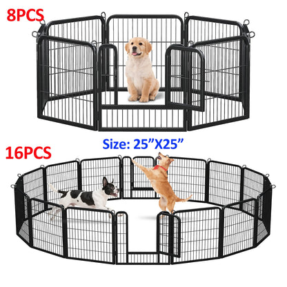 Outdoor/Indoor Foldable Metal Pet Playpen With Door