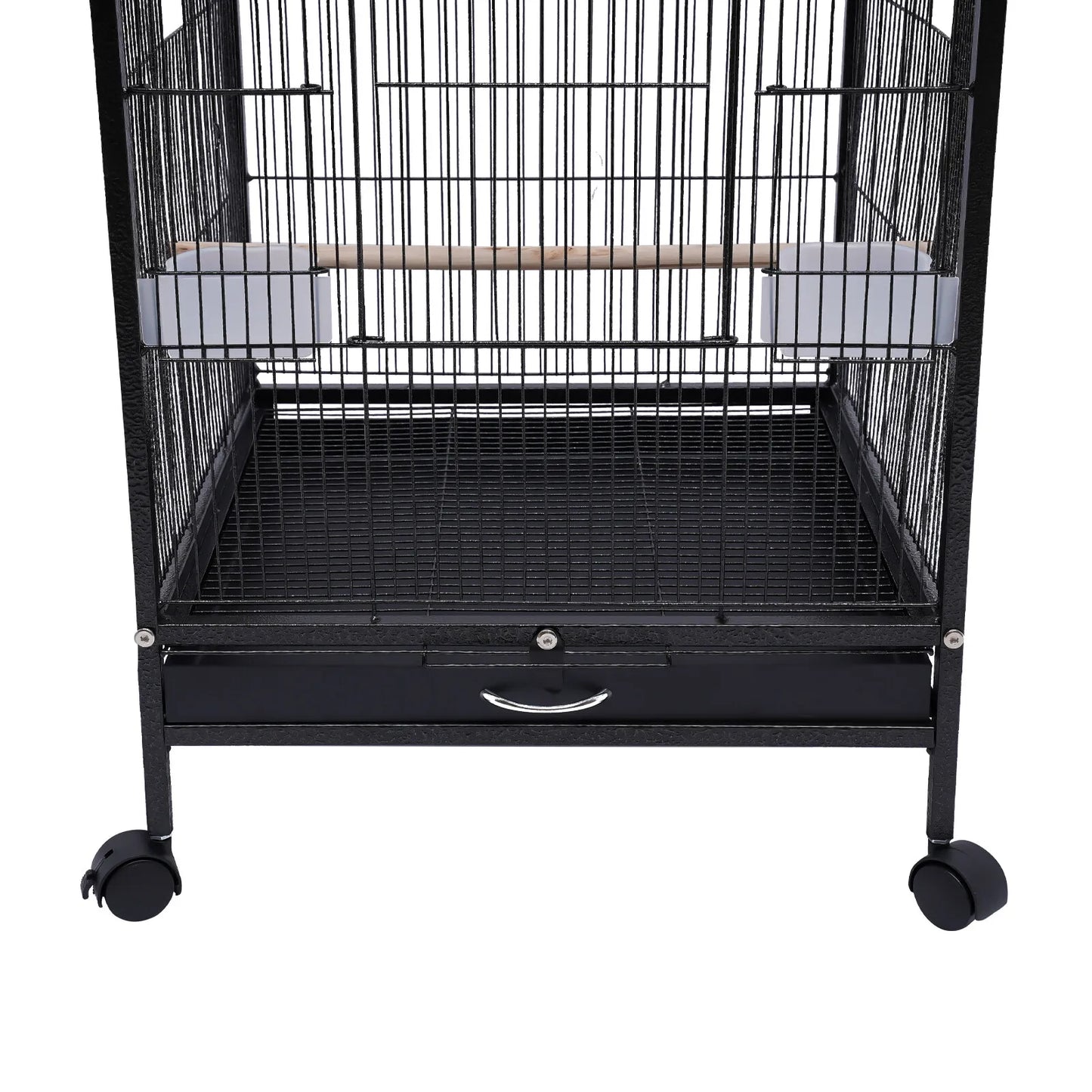 40-Inch Wrought-Iron Bird Cage with Rolling Stand,