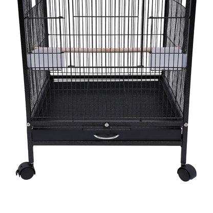 40-Inch Wrought-Iron Bird Cage with Rolling Stand,