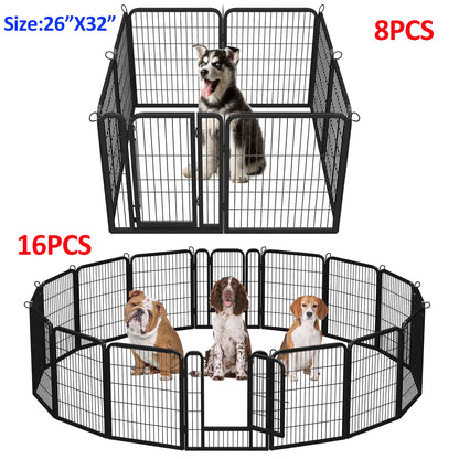Outdoor/Indoor Foldable Metal Pet Playpen With Door