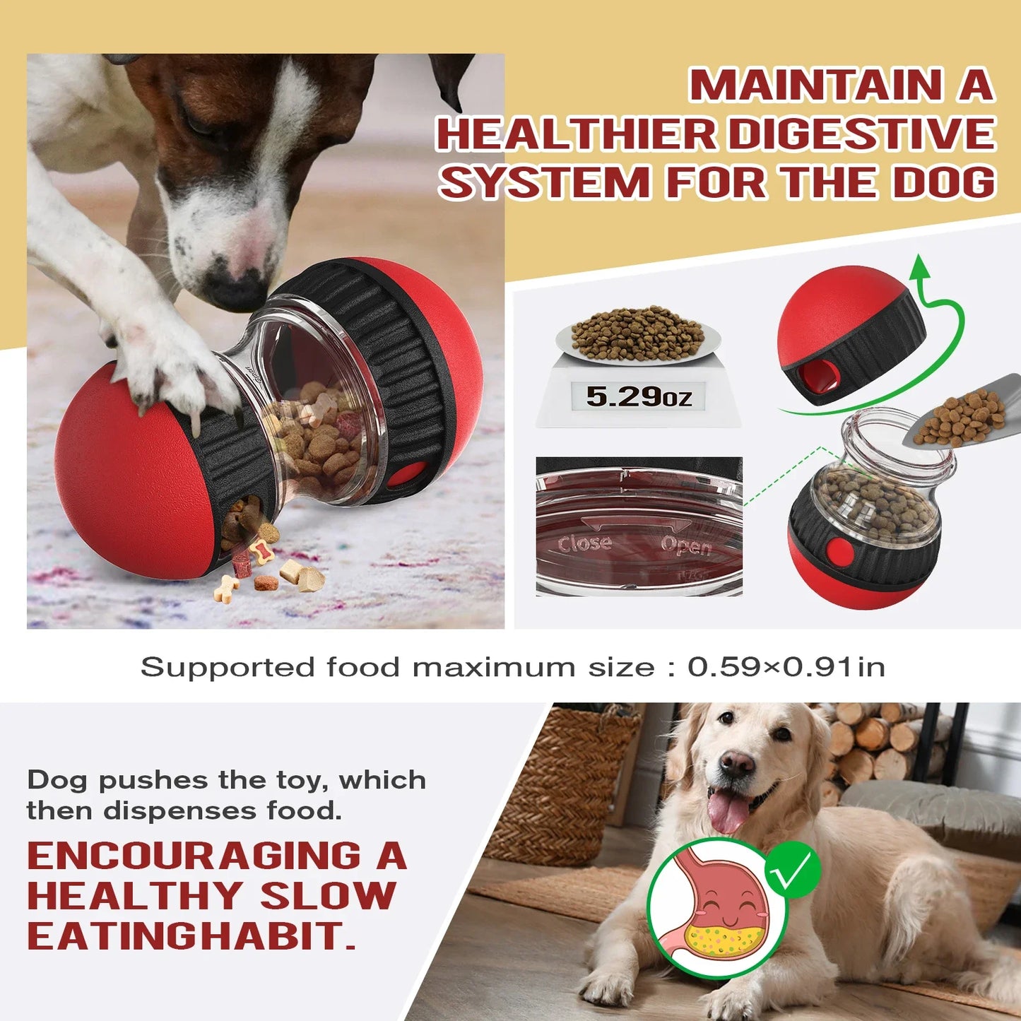 Interactive, Slow-Feeder Dog Toy.