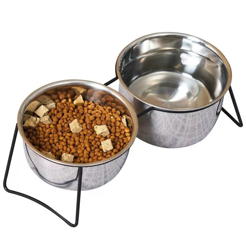 Cat and Dog Elevated Food And Water Bowls.