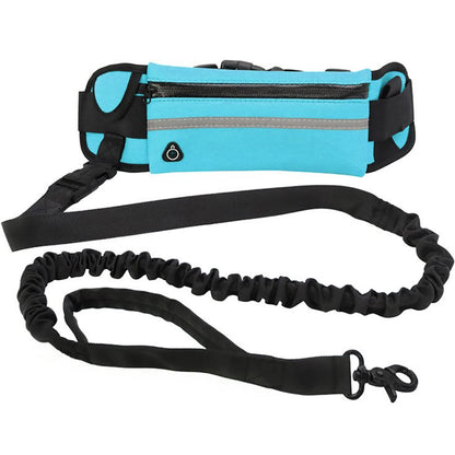 75Inch, Hands Free, Reflective Dog Leash With Waist Pack.