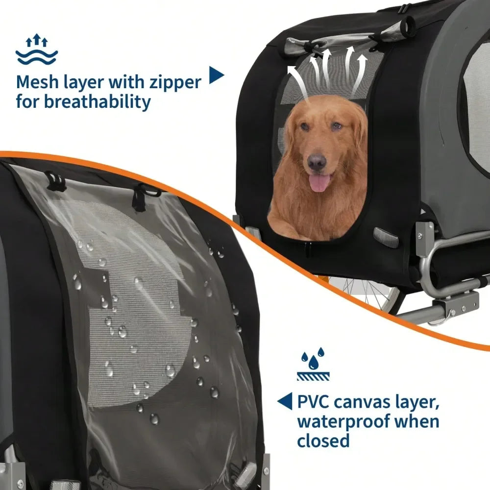 Folding, Dog Bike-Trailer With 88 LBS Payload.