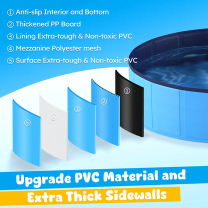Portable, Foldable, Hard-Plastic Pet Swimming Pool-Tub,