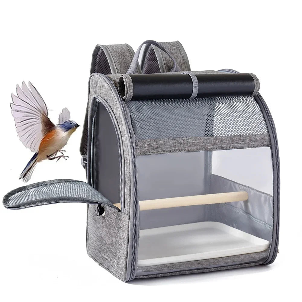 Portable Bird Carrier / Backpack With Perch & Tray.