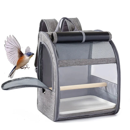 Portable Bird Carrier / Backpack With Perch & Tray.