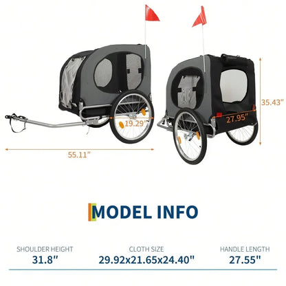 Folding, Dog Bike-Trailer With 88 LBS Payload.