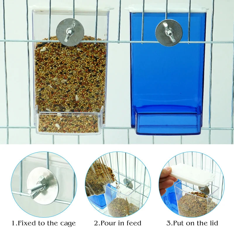 Parakeet, Parrot, And Other Birds Food Dispenser.