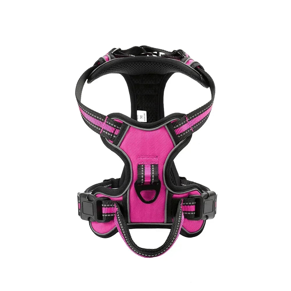 Adjustable, Reflective, Nylon Dog Harness Vest.