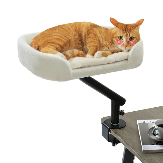 Elevated Cat Bed-- Desk or Table Mount, 360-degree Rotation.