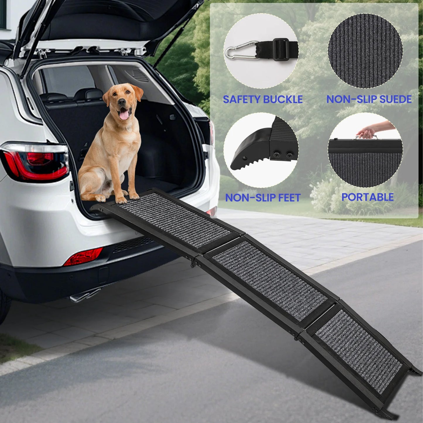Folding, Portable, Dog-Ramp for SUV, Car, Or Truck.