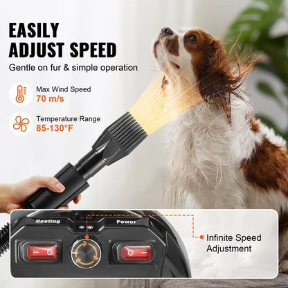2000W/2.7HP Dog Blow Dryer Adjustable Speed  & Temperature