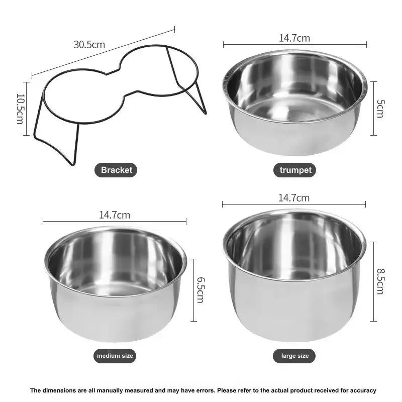 Cat and Dog Elevated Food And Water Bowls.