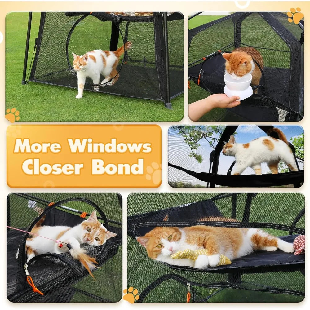 Extra Large, Indoor-Outdoor Cat Enclosure --Portable.