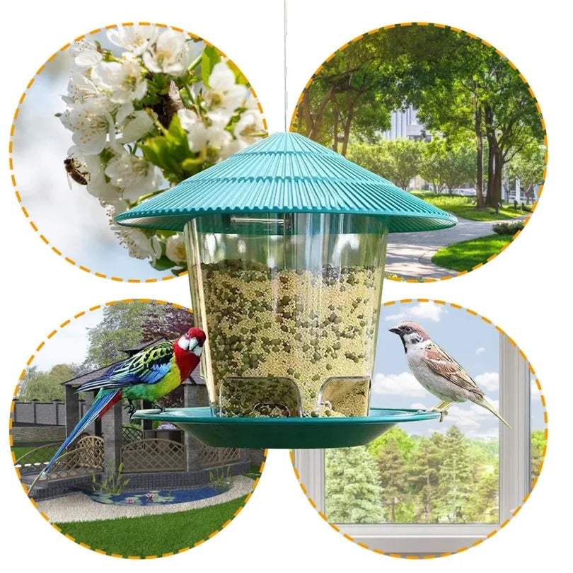 Outdoor, Bird Feeder holds over 2.5 pounds of seeds.