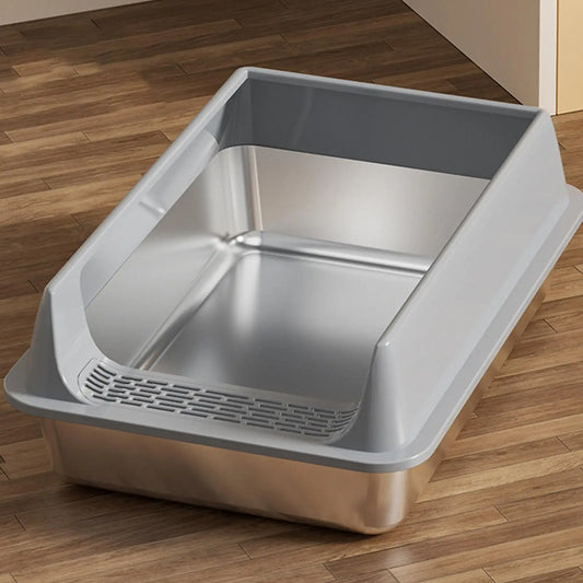 Semi-Enclosed, Deepened, Cat Litter Box With Scoop