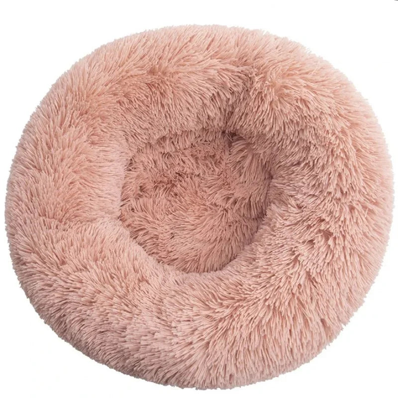 Round, Cozy Pet Bed For Warm Sleeping
