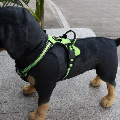 Adjustable, Reflective, Nylon Dog Harness Vest.