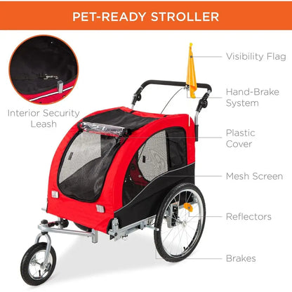 2-in-1 Dog Stroller and Bicycle Trailer,