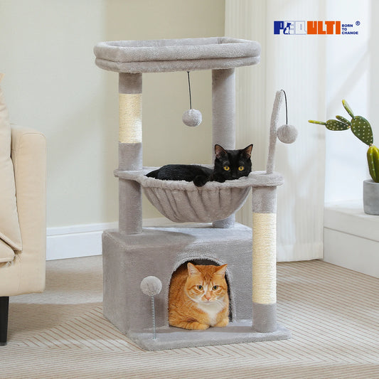 4-in-1 Cat Tree with Large Cat Condo.