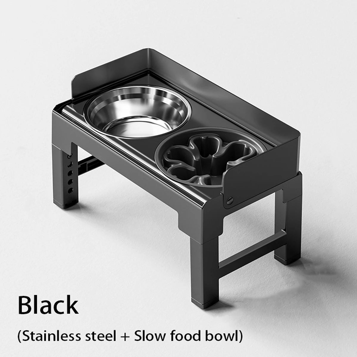 Collapsible Elevated, Adjustable Stainless Dog Bowls.