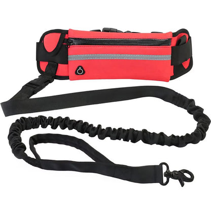 75Inch, Hands Free, Reflective Dog Leash With Waist Pack.