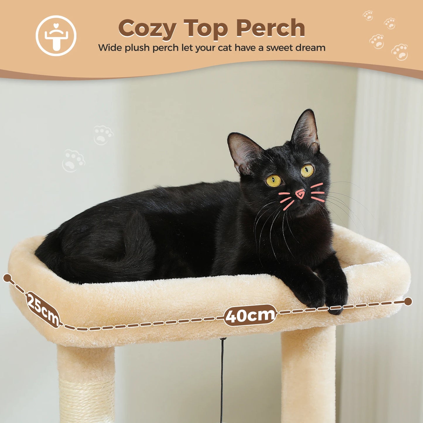 4-in-1 Cat Tree with Large Cat Condo.