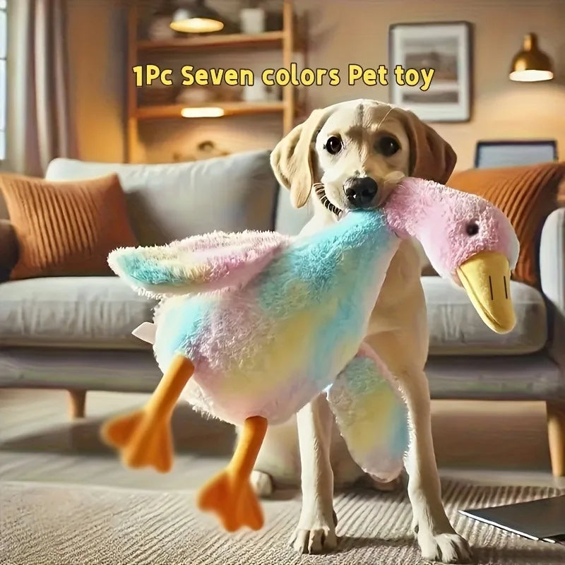50cm Soft Colorful Duck Plush Toy. for Cats Dogs Relax Pet Companion Anxiety-Relieving Dog Buddy Energy Release Gift for Pets