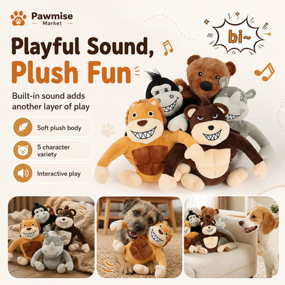 5-Piece Squeaky Plush Pet Toys Set