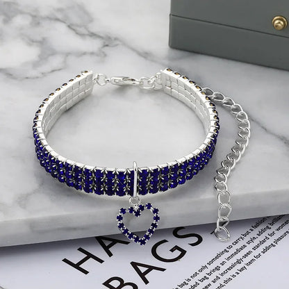 3-Row Rhinestone, Cat  or Small Dog Collar