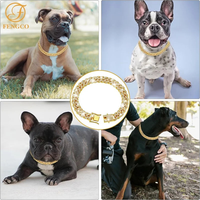 Gold Color, Luxury Pet Chain-Collar Necklace