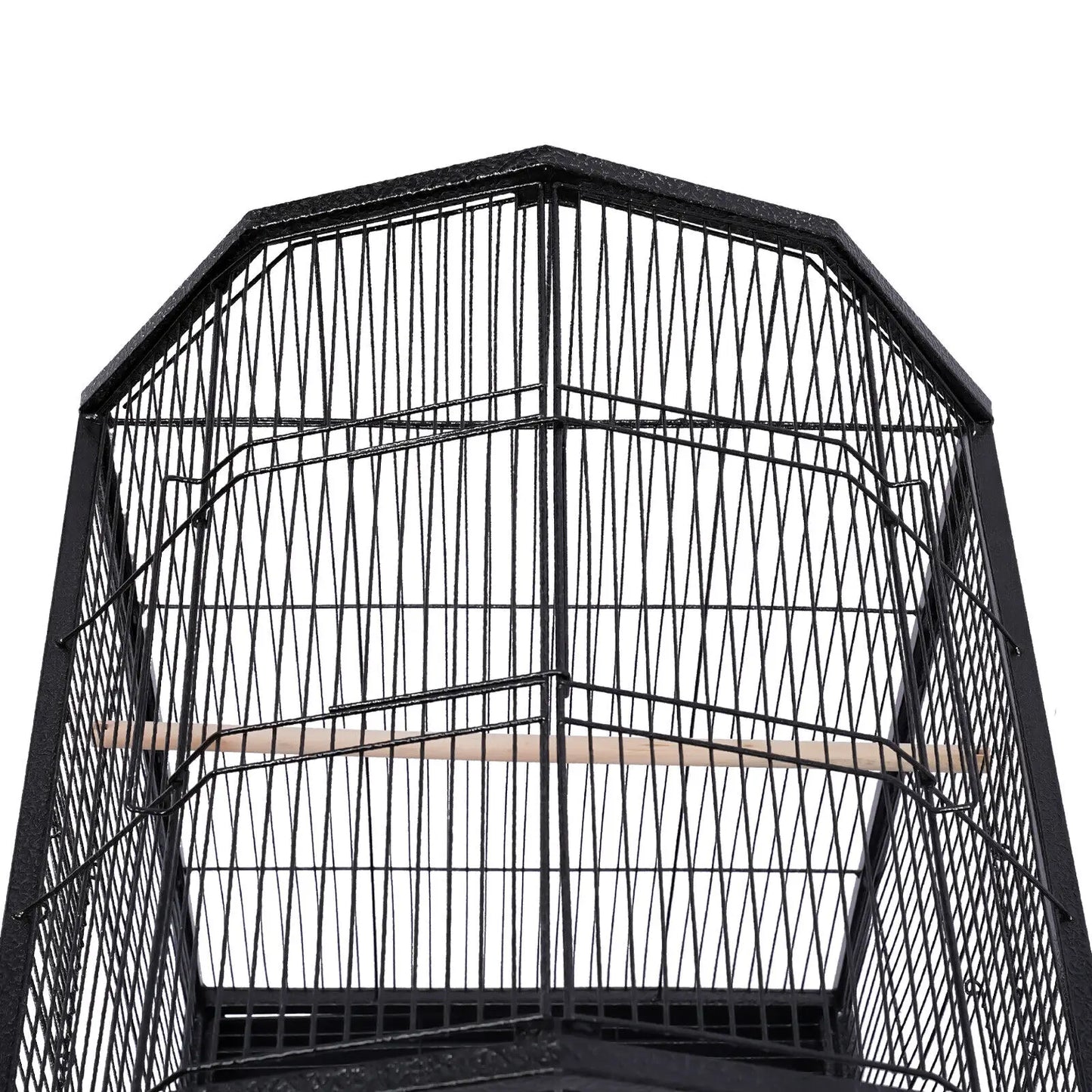 40-Inch Wrought-Iron Bird Cage with Rolling Stand,