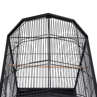 40-Inch Wrought-Iron Bird Cage with Rolling Stand,
